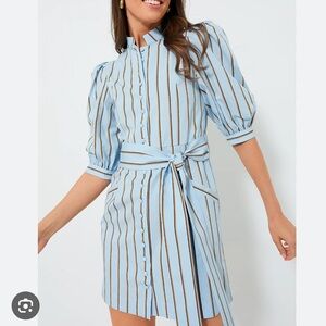 DESTREE Amoako belted striped twill mini dress